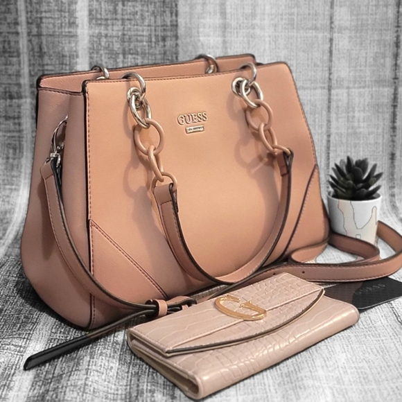 🔥Guess Madsen Logo Satchel With New Wallet Shoulder /Cross body bag - Picture 1 of 15